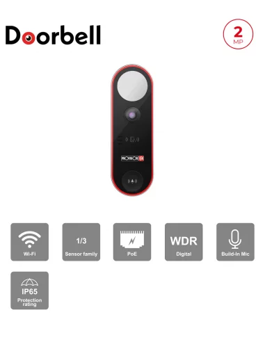 Sonnette Vidéo IP 2MP avec IR &...