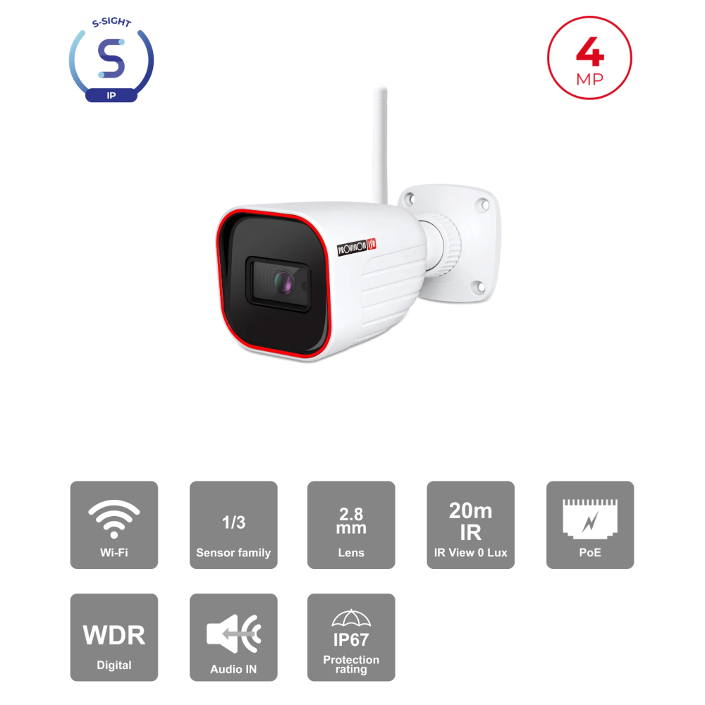 Caméra Bullet WiFi 4MP – Objectif Fixe IR 20m | Sécurité Sans Fil Maroc