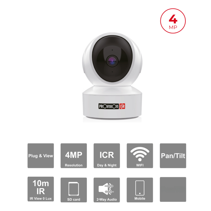 Caméra intérieure motorisée Pan/Tilt IR 10m – Surveillance IP Maroc