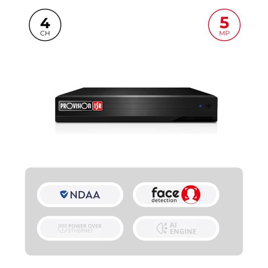 NVR 4 Channels 5MP 6To HDMI VGA | NDAA Maroc