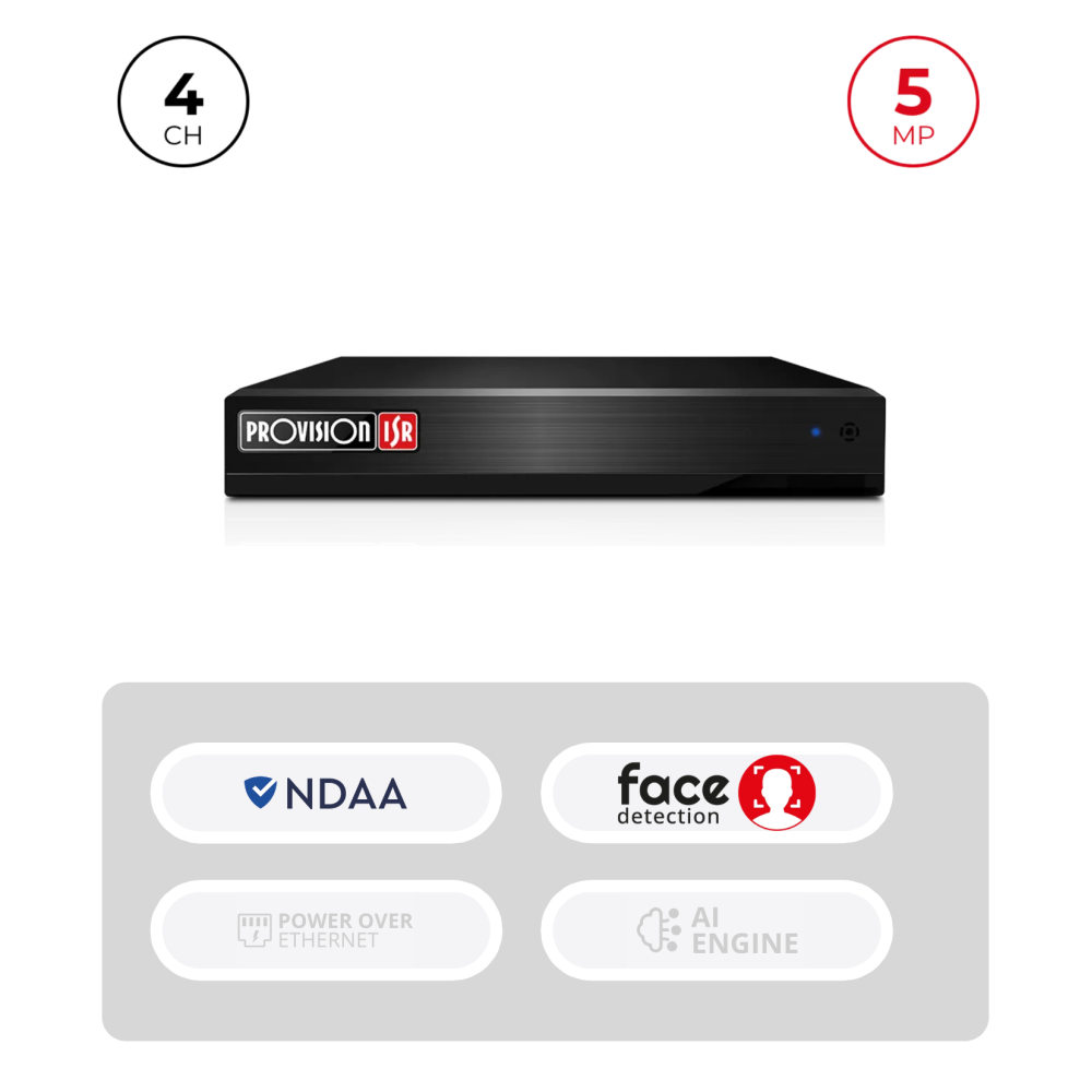 NVR 4 Channels 5MP 6To HDMI VGA | NDAA Maroc