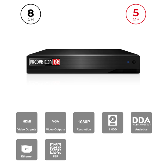 NVR 8 Channels 5MP 6To HDMI VGA | NDAA Maroc