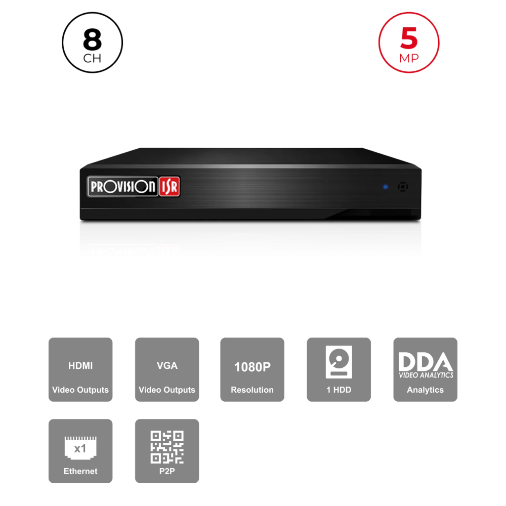 NVR 8 Channels 5MP 6To HDMI VGA | NDAA Maroc
