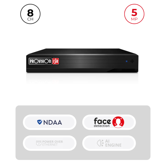 NVR 8 Channels 5MP 6To HDMI VGA | NDAA Maroc