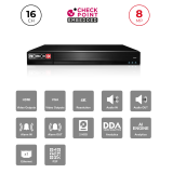 NVR 16 Channels 8MP HDMI 4K | 2 HDD Alarmes NDAA Maroc