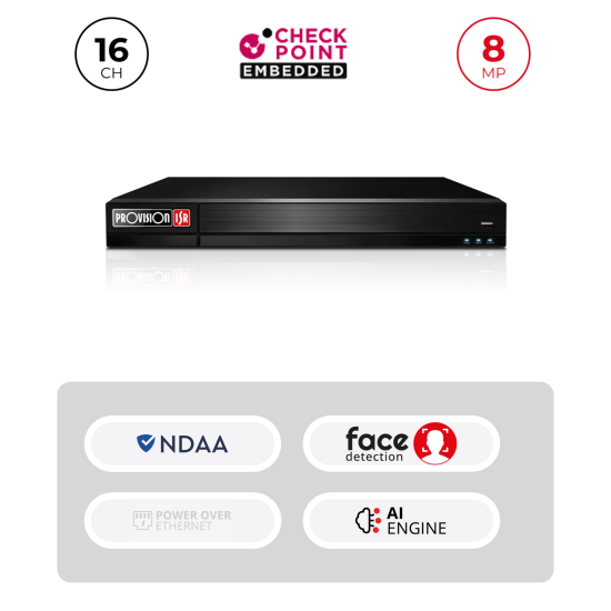 NVR 16 Channels 8MP HDMI 4K | 2 HDD Alarmes NDAA Maroc