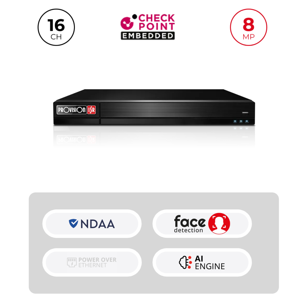 NVR 16 Channels 8MP HDMI 4K | 2 HDD Alarmes NDAA Maroc