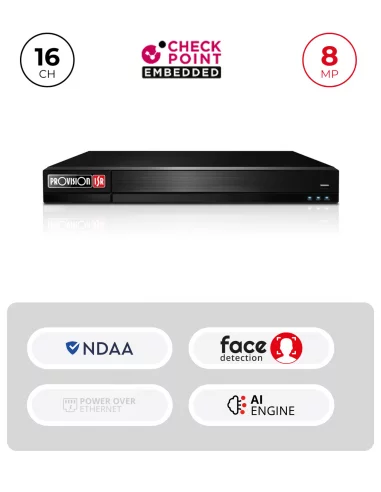 NVR 8MP – 16 Channels avec Alarmes,...