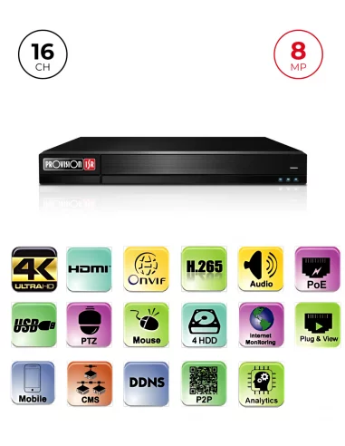 NVR 16CH 8MP PoE avec Reconnaissance...
