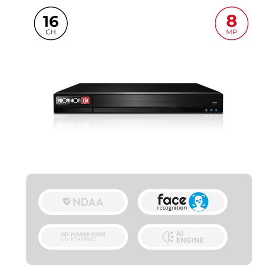 NVR 16 Channels 8MP Reconnaissance Faciale Alarmes | 1U Maroc