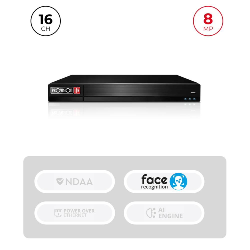 NVR 16 Channels 8MP Reconnaissance Faciale Alarmes | 1U Maroc
