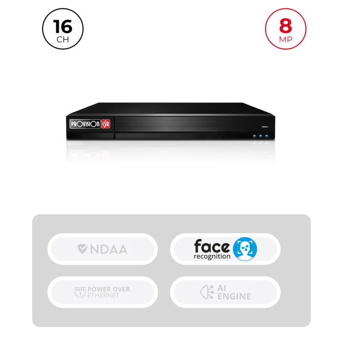 NVR 16 Channels 8MP Reconnaissance Faciale Alarmes | 1U Maroc