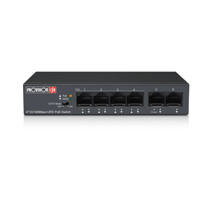 Switch PoE 4 Ports + 2 Uplink | Caméras IP & Réseau au Maroc
