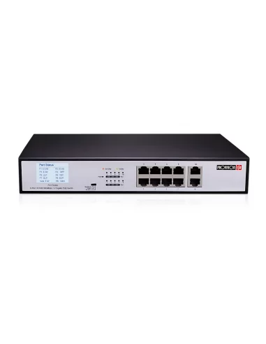 Switch PoE 8 Ports Gigabit + 2 Uplink...