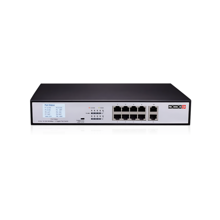 Switch PoE 8 Ports 1Gbps + 2 Uplink – 120W | Réseau & Surveillance au Maroc