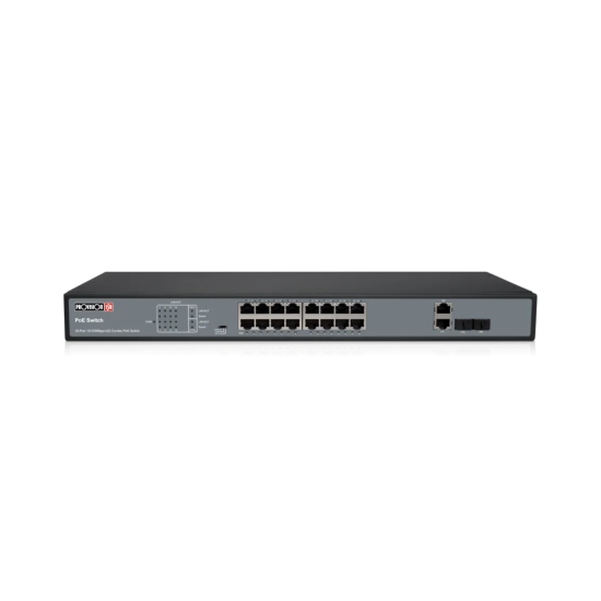 Switch PoE 16 ports 10/100 Mbps + 2 Gbps – 270W | Réseau & Caméra IP Maroc