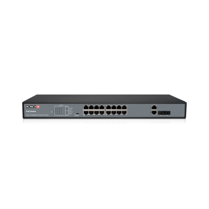 Switch PoE 16 ports 10/100 Mbps + 2 Gbps – 270W | Réseau & Caméra IP Maroc