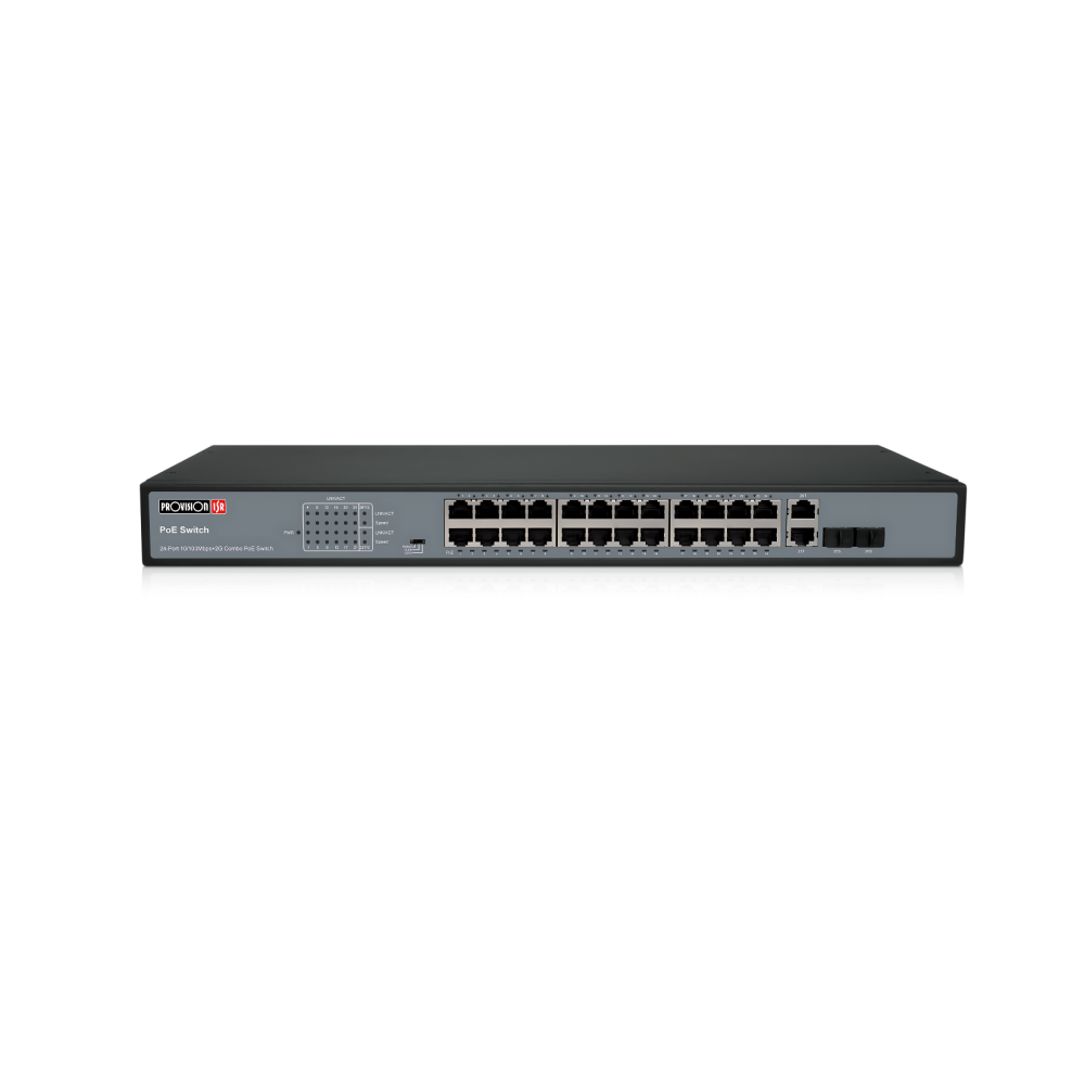 Switch PoE 24 Ports 10/100 Combo Gigabit 370W | Rack Maroc