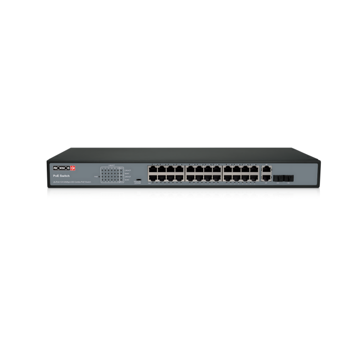 Switch PoE 24 ports + 2 Gigabit – 370W | Réseau Caméras IP Maroc