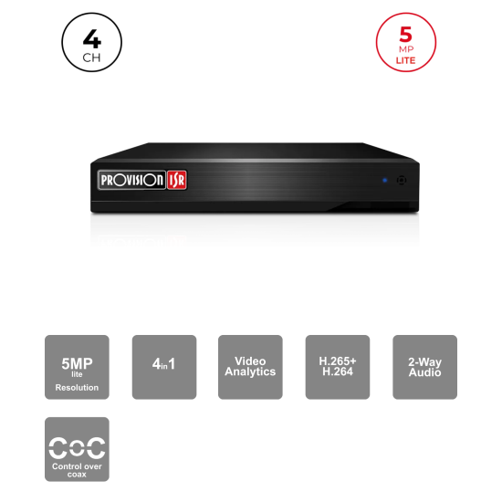 DVR Hybride 4+2 Channels 5MP HDMI VGA | Maroc