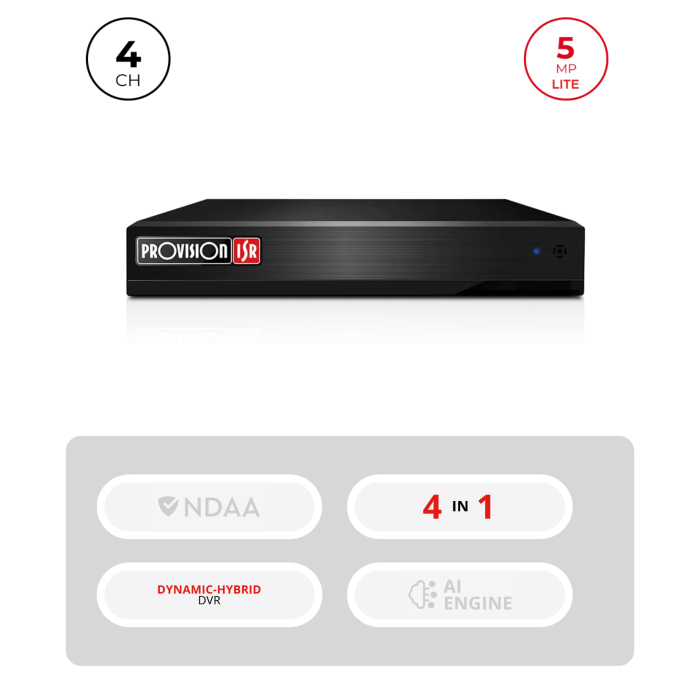 DVR Hybride 4+2 Channels 5MP HDMI VGA | Maroc