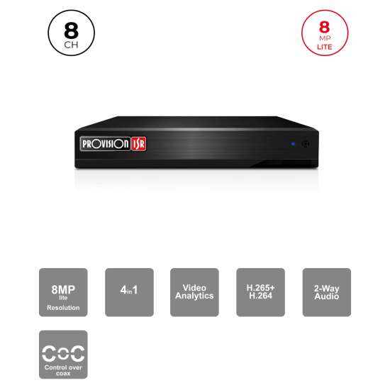 DVR Hybride 8+8 Channels HDMI 4K VGA Audio | Maroc