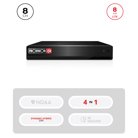 DVR Hybride 8+8 Channels HDMI 4K VGA Audio | Maroc
