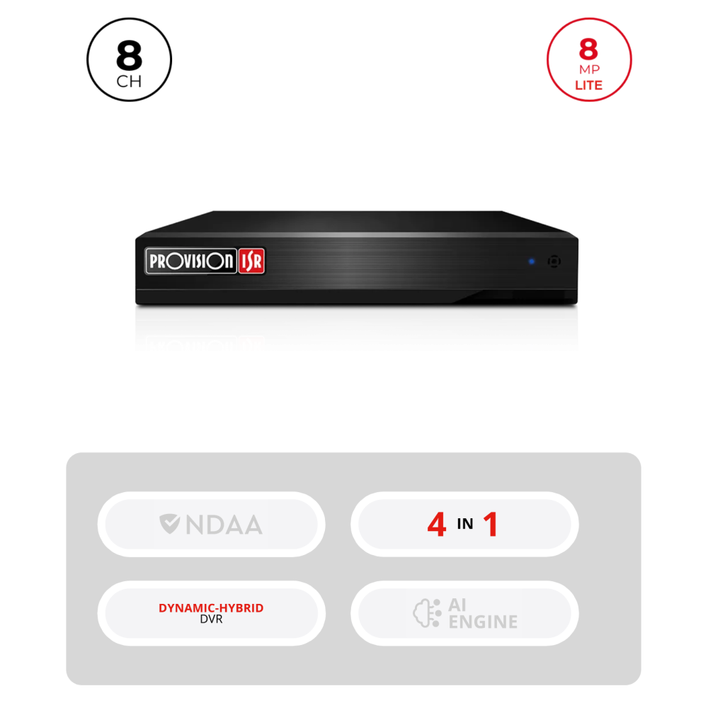 DVR Hybride 8+8 Channels HDMI 4K VGA Audio | Maroc