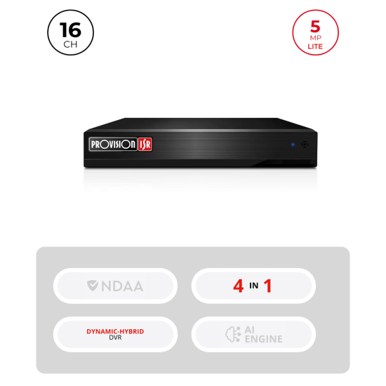 DVR Hybride 16+8 Channels 5MP HDMI VGA Audio | Maroc