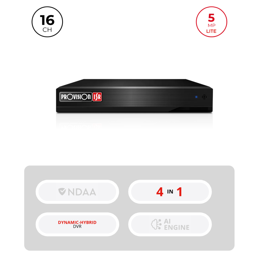DVR Hybride 16+8 Channels 5MP HDMI VGA Audio | Maroc