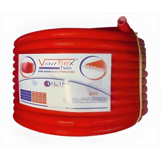 Tube Annelé Orange Visa Flex Twin Ø20 50m | Double Paroi Maroc