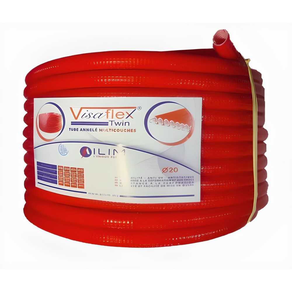 Tube Annelé Orange Visa Flex Twin Ø25 50m | Double Paroi Maroc