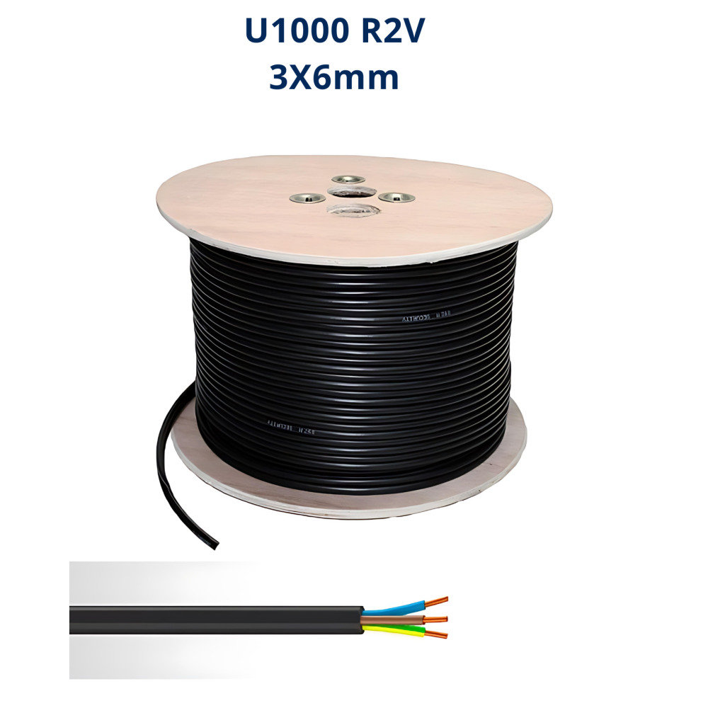 Câble U-1000 R2V 3x6 mm² Rigide | 0,6/1 kV Maroc