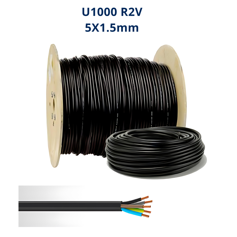 Câble U-1000 R2V 5x1.5 mm² Rigide | 0,6/1 kV Maroc