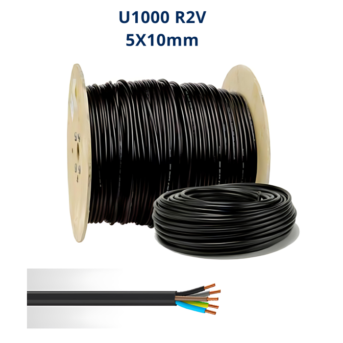 Câble électrique rigide 5x10 U-1000 R2V Maroc | Normes électriques