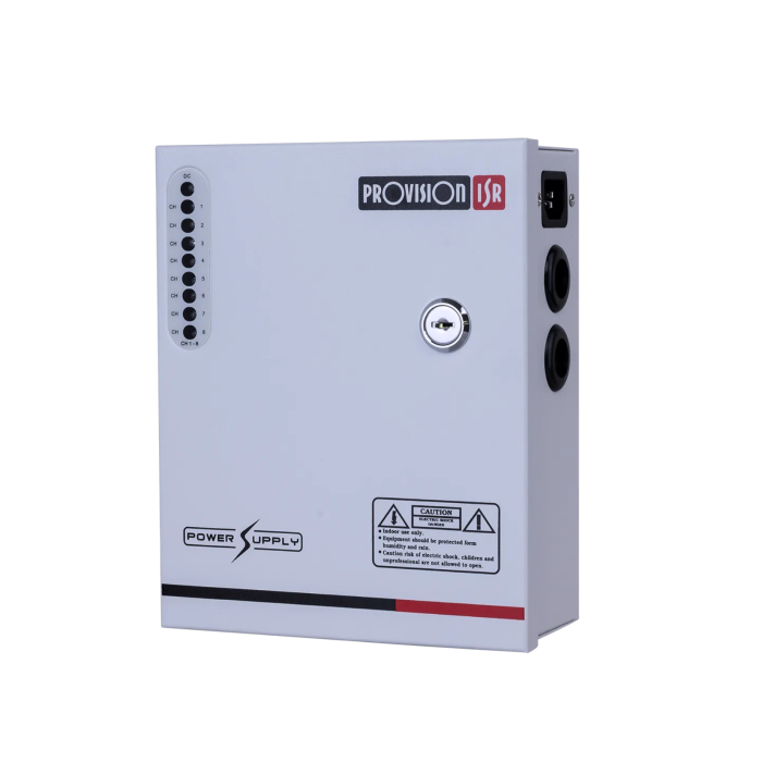 Boîte Alimentation 8CH 12V 5A avec Batterie de Secours | Vidéosurveillance Maroc
