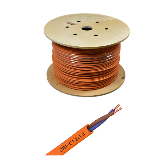 Câble Anti-Feu CR1-C1 2x1.5 mm² | Sécurité Incendie Maroc