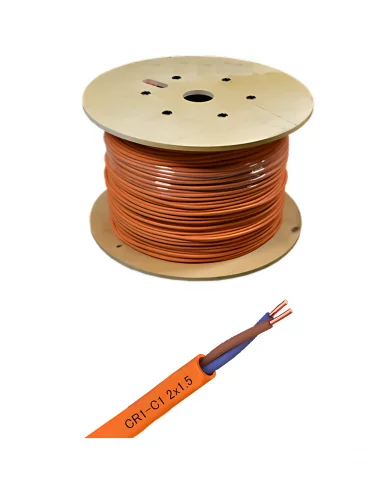 Câble CR1 C1 2x1.5 mm² Résistant au Feu