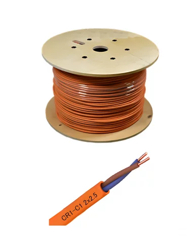 Câble CR1 C1 2x2.5 mm² Résistant au Feu