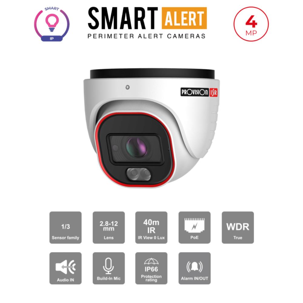 Caméra IP 4MP Smart-Sight – Dissuasion Active, IR LED, Motorisée, PoE | Maroc