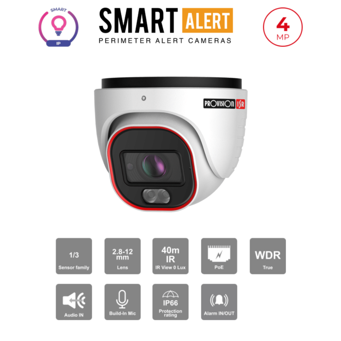 Caméra IP 4MP Dome Active Deterrence IR 40m Objectif 2.8-12mm | WDR 120dB Maroc