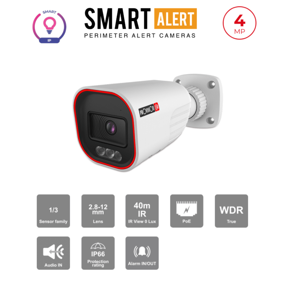 Caméra Bullet IP 4MP Active Deterrence IR 40m Objectif 2.8-12mm | WDR 120dB Maroc