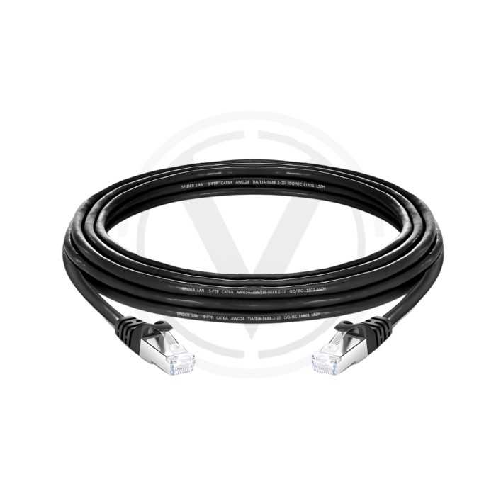 %Cordon de brassage NOIR S-FTP CAT6A AWG24 LSZH%
