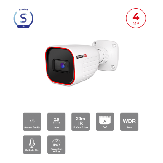 Caméra IP 4MP Bullet IR 20m | WDR 120dB Vidéosurveillance Maroc