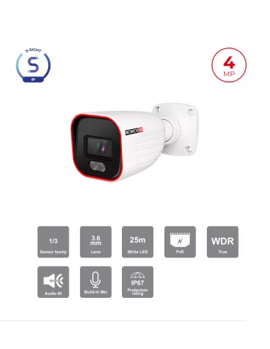 Caméra Bullet IP 4MP PoE – S-Sight...
