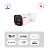 Caméra Bullet IP 4MP PoE Rainbow – LED Blanche, Vision Couleur Nuit | S-Sight Maroc