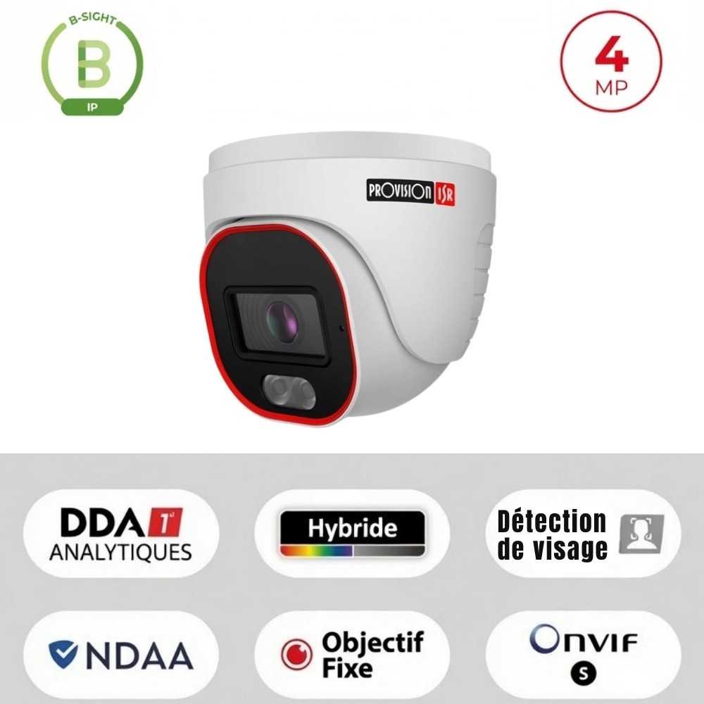Caméra IP 4MP Dôme Turret Hybride IR + LED | Vidéosurveillance Maroc