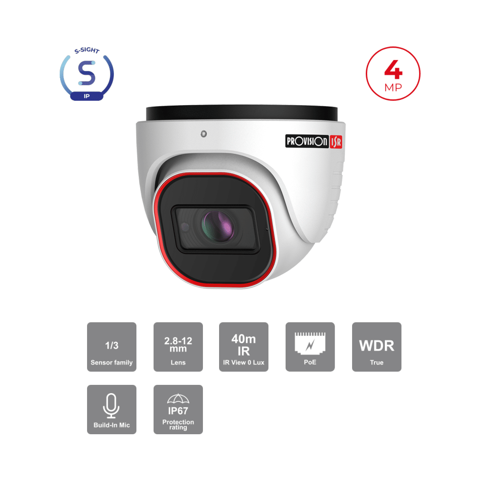 Caméra Dôme IP 4MP PoE Vari-focale – IR 40m H.265 | S-Sight Maroc