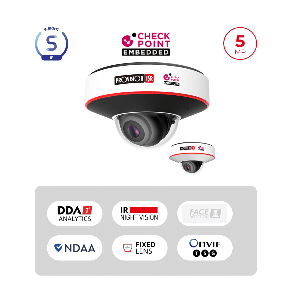 Caméra Mini Dome 5MP PoE IR 10m Objectif 2.8mm – Série S-Sight Maroc
