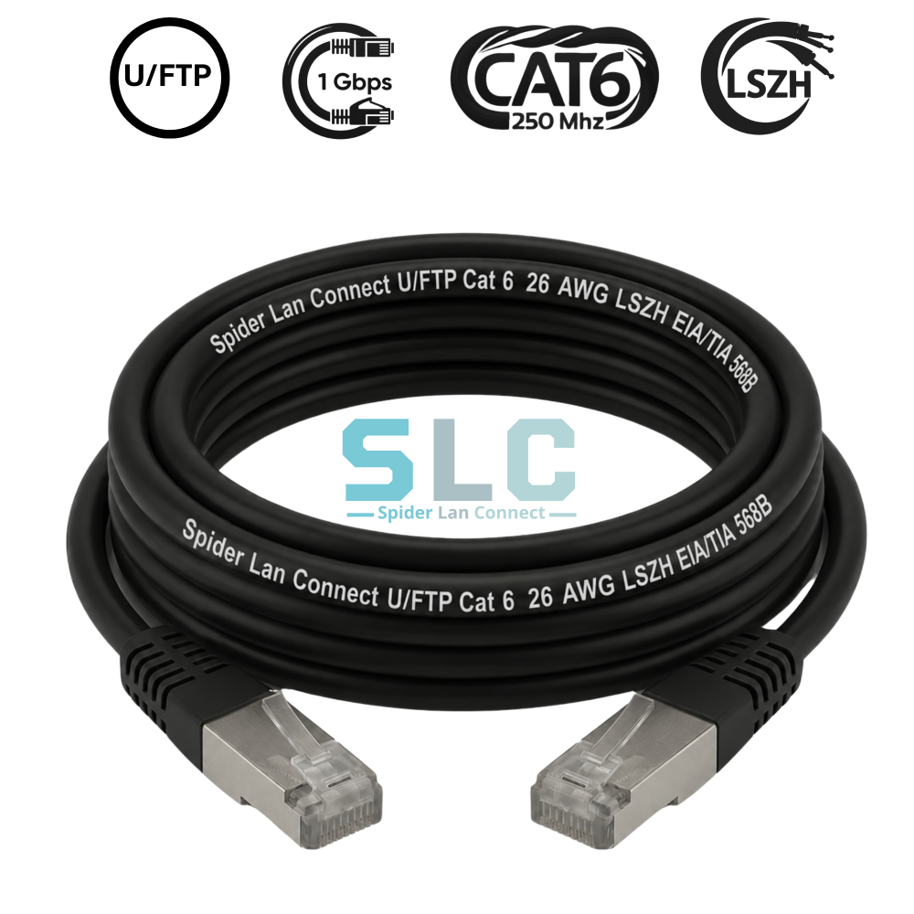 Cordon de Brassage CAT6 F/FTP 26AWG LSZH | 1 Gigabit RJ45 Maroc